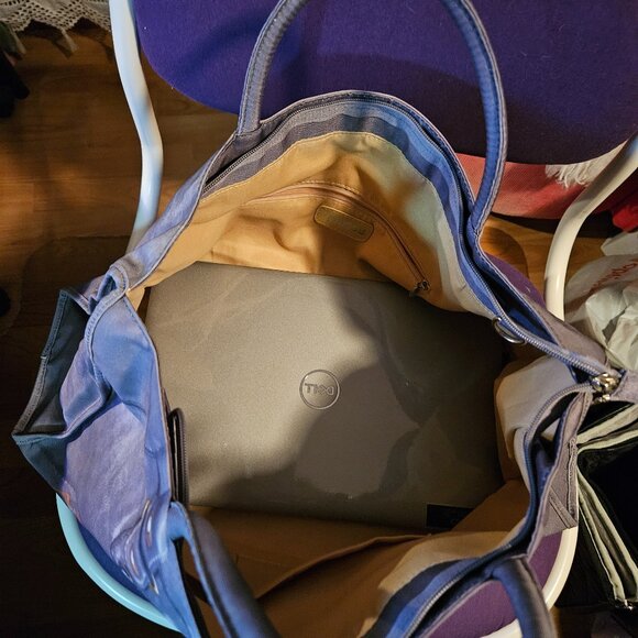 Mousse | Purple Printed City Canvas Large Bag with Shoulder Strap - NWOT - Picture 5 of 16